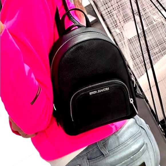 MICHAEL KORS JAYCEE LEATHER XS CONVERTIBLE BACKPACK SHOULDER BAG $398 Black - Picture 6 of 7